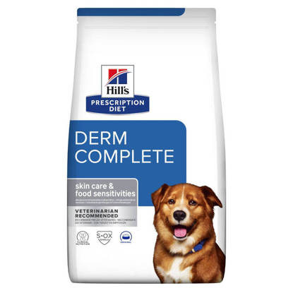 Picture of Hill's Prescription Diet Derm Complete Skin Care and Food Sensitivities Dry Dog Food with Rice & Egg 10kg