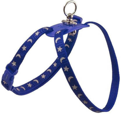 Picture of Ancol Figure of 8 Moon & Stars Cat Harness and Lead - Blue